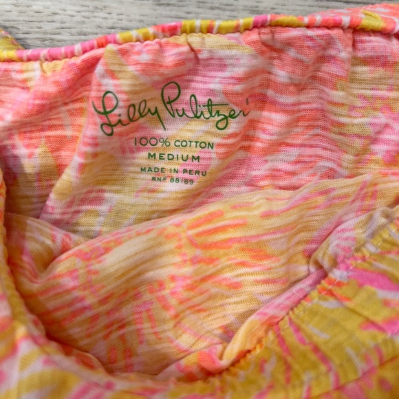 Lilly Pulitzer Wakely Floral Tube Top Shirt Size M - Picture 2 of 2